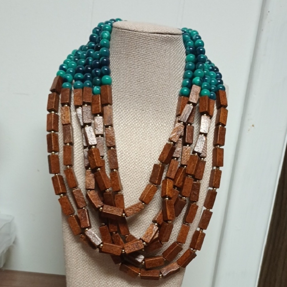 Bundle For Geeta 6 Strand Wooden and Beaded Necklace From Prior Order